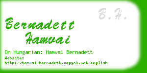 bernadett hamvai business card